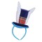 Party Central Club Pack of 12 Blue and White Adult Men Plush Bunny Top Hat with Ears Headband 6.5"
